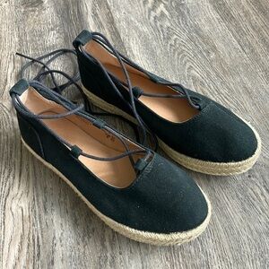 Brash Black Platform Lace Up Shoes, size 6.5